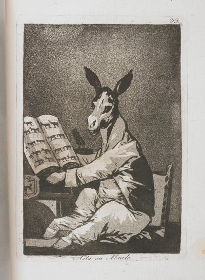 Plate from Los Caprichos [As far back as his grandfather] by Francisco de Goya